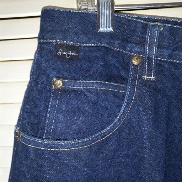 Vintage Sean John Jeans 34 Baggy Straight Skater Hip Hop 34X30 Hong Kong Hemmed - Picture 8 of 15